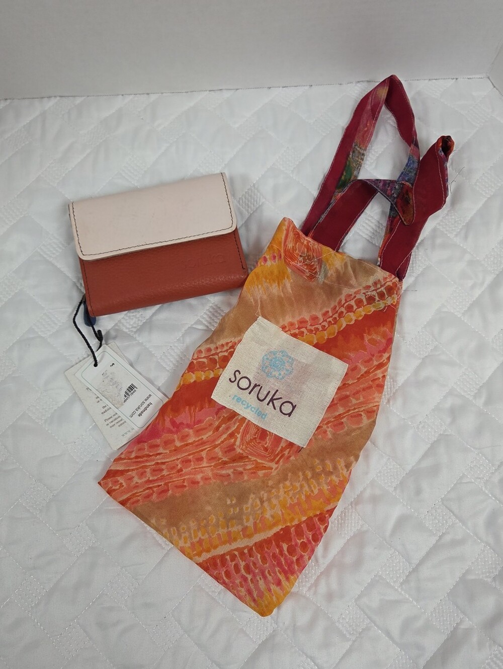 Soruka Wallet Womens Handmade Multi-color Leather/Fur Tri-Fold Cards ID Bill